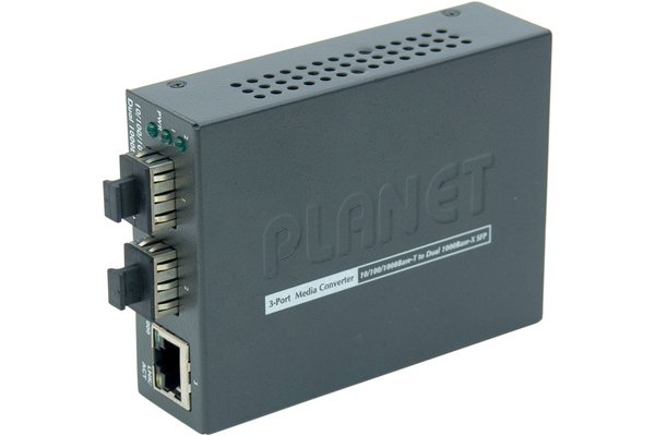 PLANET GT-1205A convertisseur de support réseau 1000 Mbit/s Noir