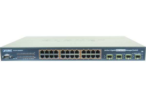 PLANET WGSW-24040HP4 commutateur réseau Géré L2/L4 Gigabit Ethernet (10/100/1000) Connexion Ethernet, supportant l'alimentation via ce port (PoE) Bleu