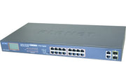 PLANET FGSW-1822VHP commutateur réseau Non-géré Fast Ethernet (10/100) Connexion Ethernet, supportant l'alimentation via ce port (PoE) 1U Bleu