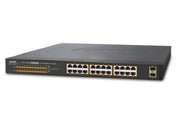 PLANET GSW-2620HP commutateur réseau Non-géré 10G Ethernet (100/1000/10000) Connexion Ethernet, supportant l'alimentation via ce port (PoE) 1U Bleu