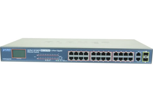 Planet FGSW-2622VHP SW 24P PoE+ 300W+ écran LCD +2G +2SFP