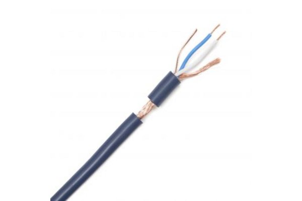 TESCA Cable Microphone numérique guipage 2 x 0,22mm²  Diametre 6 mm gaine bleu