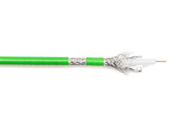 TESCA Cable coaxial KX8 75 Ohms 1,0/4,9 diam ext. 7 mm gaine verte LSZH