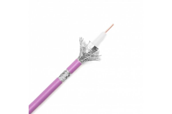 TESCA Cable coaxial 75 Ohms 1,65/7,2 diam ext. 10,3 mm gaine violette LSZH