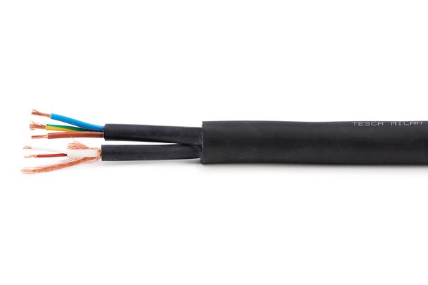 TESCA Cable hybride composé de 1 GUIDO 2022 + HO7RNF 3G1,5 gaine noire