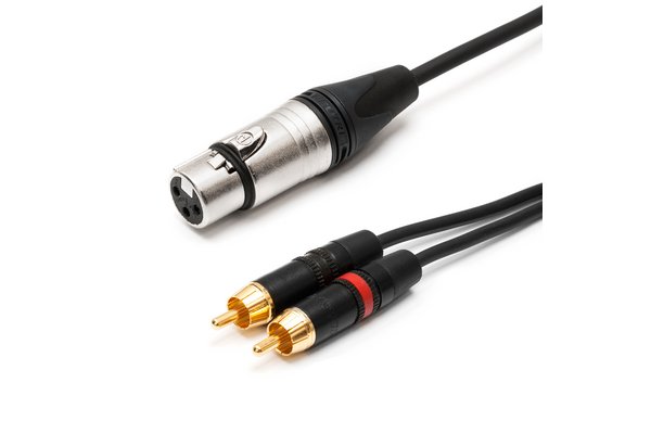 TESCA Cordon AMAZONE en XLR 3 femelle / 2 RCA male NEUTRIK de 10m