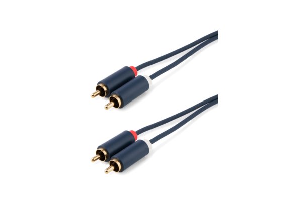 TESCA Cordon moulé HQ awg24 gaine souple 2 RCA males / males de 2m