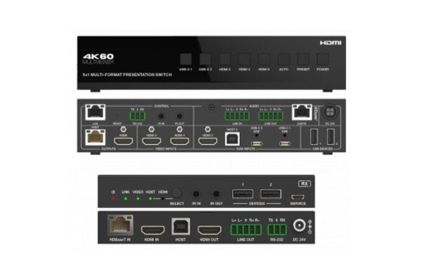 ALTIMIUM - Sélecteur seamless 5x1-(HDMI/USBC/DANTE )-HDBT/HDMI Out