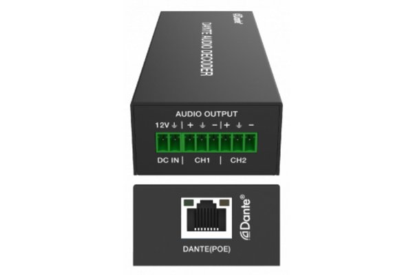 ALTIMIUM ALT-D2AUD - Décodeur DANTE Audio Analogique 2 canneaux avec PoE