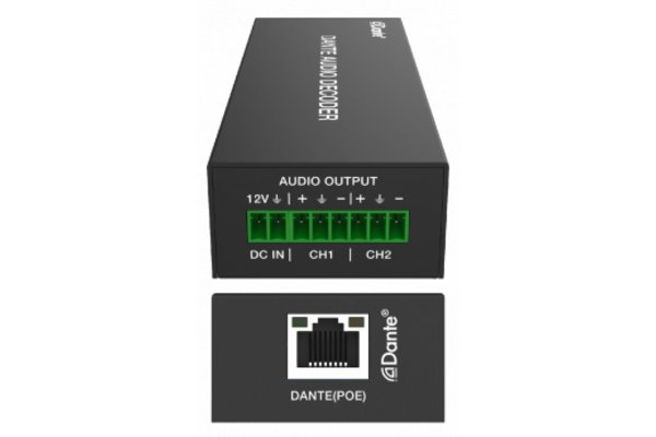 ALTIMIUM ALT-D2AUD - Décodeur DANTE Audio Analogique 2 canaux avec PoE
