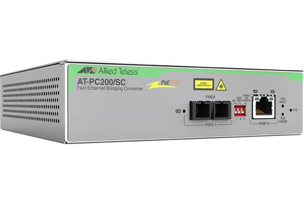 Convert.Media/Switch, 1x1000Ba seSX/SC vers 1x1000baseTX POE