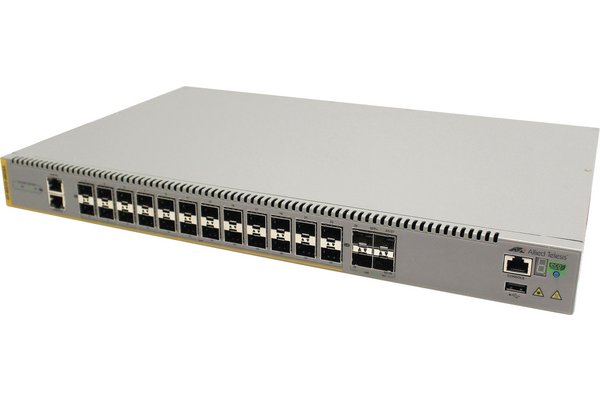 ALLIED Stackable L3 switch with 24x 100/1000 SFP ports and 4 10G SFP+ ports Dual DC Power supplies