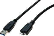 Cordon USB 3.0 type A / micro B noir - 1,0 m
