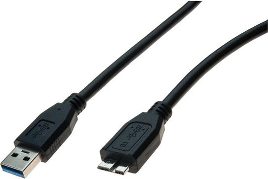 Cordon USB 3.0 type A / micro B noir - 1,0 m
