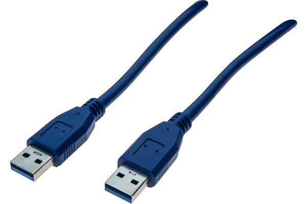 Cordon USB 3.0 type A / A bleu - 2,0 m