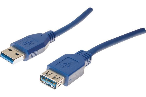 Rallonge USB 3.0 type A / A bleue - 1,0 m