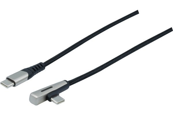 CORDON Type C -Type C coudé USB2.0 LED 60 W -2m