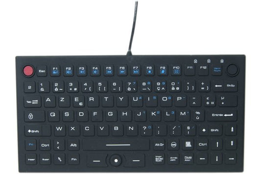 Clavier /Souris compact en silicone rigide étanche USB noir