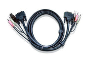ATEN Câble KVM DVI-D USB Dual Link 3m - 3 m - DVI-D - Noir - DVI-D - USB A - 2 x 3.5mm - DVI-D - USB B - 2 x 3.5mm - Mâle