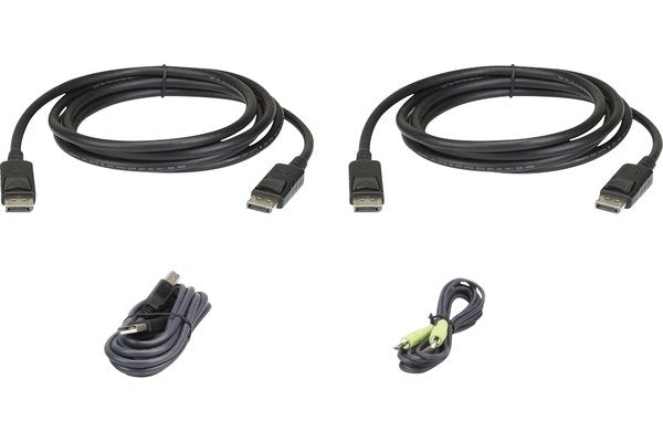 ATEN 2L-7D03UDPX5 CABLE KVM DualDisplayPort USB audio - 3 m