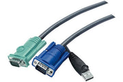 ATEN Câble KVM USB 1,8m avec SPHD 3 en 1 - 1,8 m - VGA - Noir - HDB-15 + USB A - SPHD-15 - Mâle