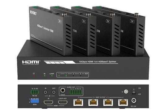 ALTIMIUM - Distributeur HDBaseT 1X4-4K60Hz-120m-PoC-(Avec récepteurs)