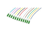 Lot de pigtails OS2 G652D LC-APC Low Loss 900µm 12 couleurs 2m
