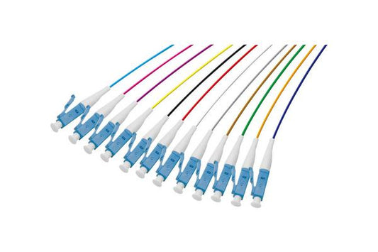 Lot de pigtails OS2 G652D LC-UPC Low Loss 900µm 12 couleurs 2m