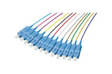 Lot de pigtails OS2 G652D SC-UPC Low Loss 900µm 12 couleurs 2m