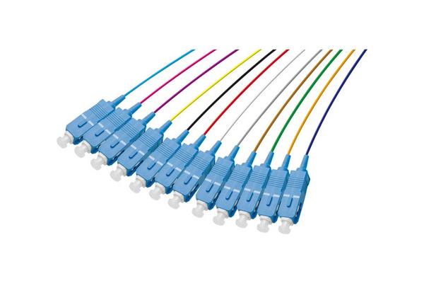 Lot de pigtails OS2 G652D SC-UPC 900µm 12 couleurs 2m