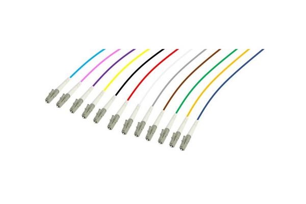 Lot de pigtails OM1 62,5/125 LC-UPC 900µm 12 couleurs 2m