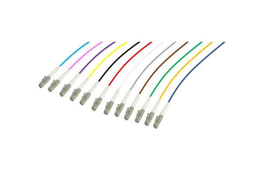 Lot de pigtails OM1 62,5/125 LC-UPC 900µm 12 couleurs 2m