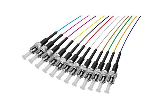 Lot de pigtails OM3 50/125 ST-UPC Low Loss 900µm 12 couleurs 2m