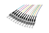 Lot de pigtails OM3 50/125 ST-UPC Low Loss 900µm 12 couleurs 2m