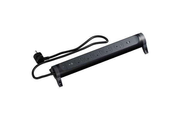 Multiprise-bloc rotatif 5x2P+T 16A 230V-3680W + 2xUSB C 4A 5