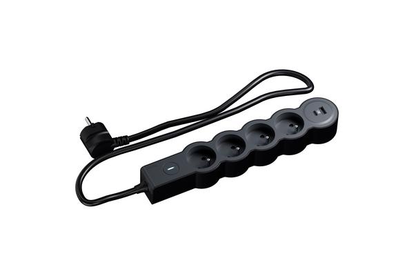 Multiprise 4x2P+T 16A 230V-3680W+ USB A/C - inter ON/OFF - c