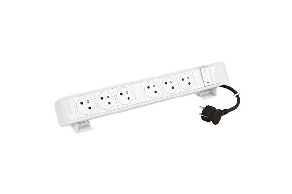 Bloc Bureau 6x2P+T F/B avec inter et cordon 2m avec fiche -