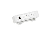 Bloc Bureau 2x2P+T F/B USB A+C 15W à raccorder - Blanc