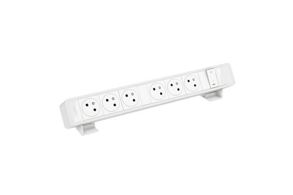 Bloc Bureau 6x2P+T F/B avec inter à raccorder - Blanc