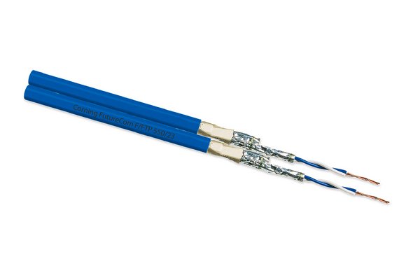 Câble F/FTP Cat6A LSZH 2x4 paires, par 500 m, bleu