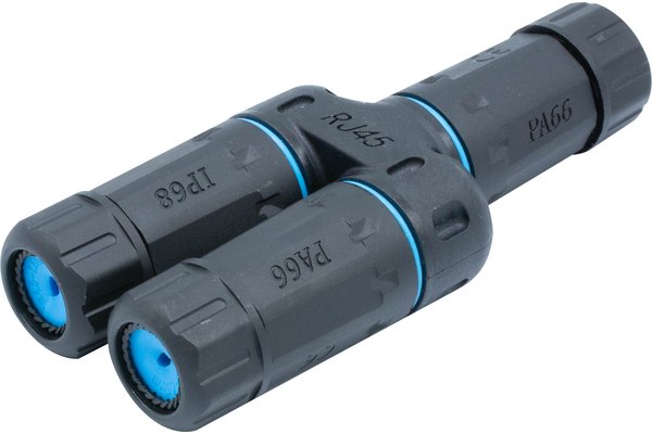 Doubleur de port RJ45 blindé étanche IP68