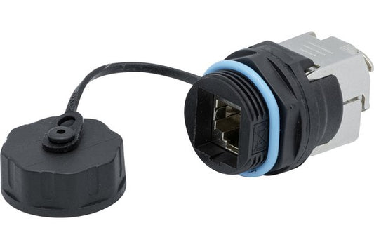 Embase noyau étanche RJ45 STP CAT 6A - avec bouchon