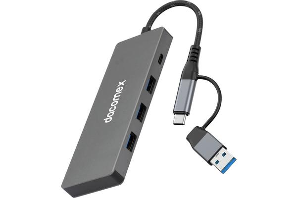DACOMEX Hub USB HB607 USB Type-A/C, 7 x Type-A + 1 x Type-C