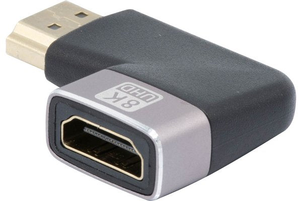Adaptateur HDMI 2.1 coudé à plat gauche  mâle/femelle