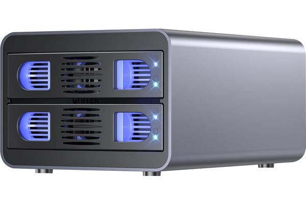 Boîtier externe USB-C 10Gbps RAID 2 baies pour disque SATA 3,5 HDD / 2,5 SSD