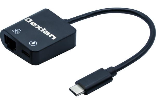DEXLAN Adaptateur USB-C RJ45 Gigabit et chargeur PD100W