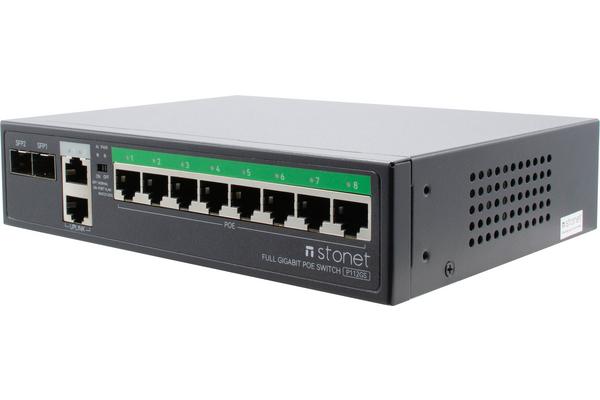 STONET P112GS Switch 10 ports Gigabit dont 8 PoE+ 120W & 2 ports fibre SFP