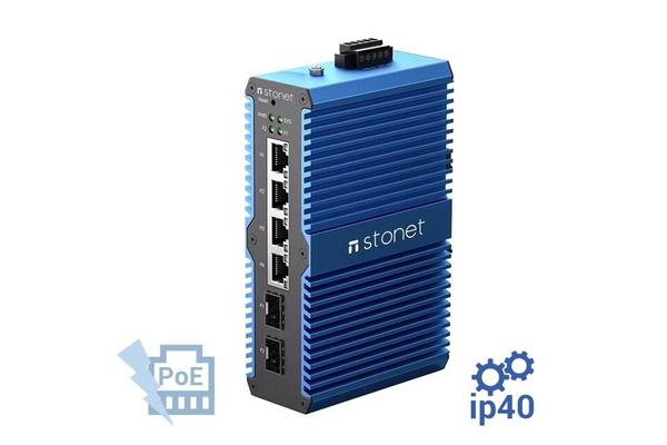 STONET NIS3006GP-MWC Switch industriel 4 Gigabit PoE+ & 2SFP -40/85°C