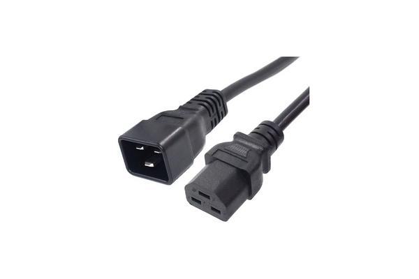 Rallonge secteur C21 / C20 noire - 2,0 m