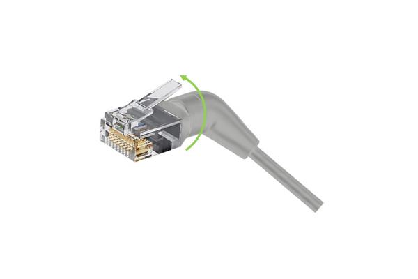 Cordon RJ45 CAT 6A U/FTP orientable 360° gris - 0,3 m